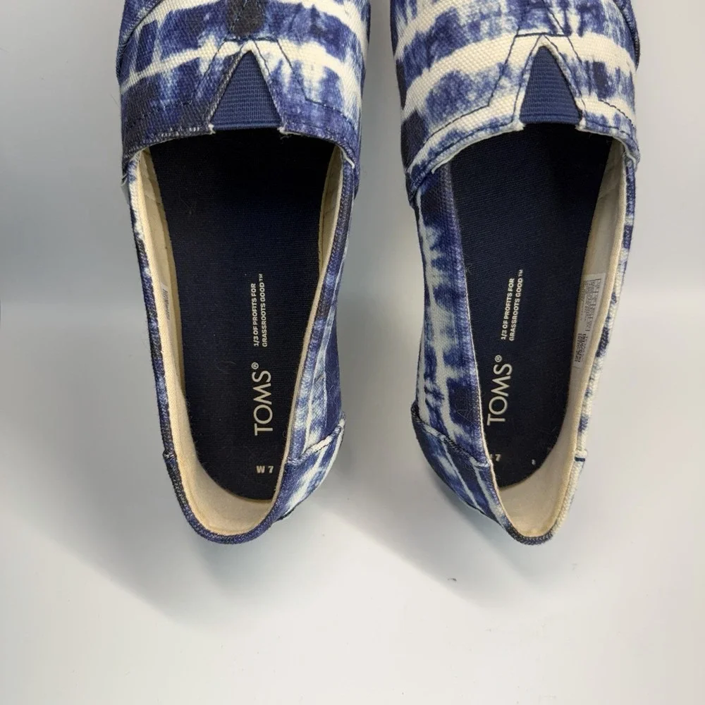 TOMS‎ Women's Alpargata Flats Navy Tie Dye Size 7